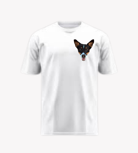 T-shirt blanc tête de chien